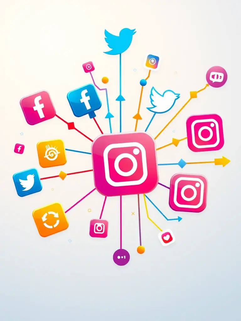 A black and red icon illustrating targeted ads on social media platforms, emphasizing Facebook and Google Ads.